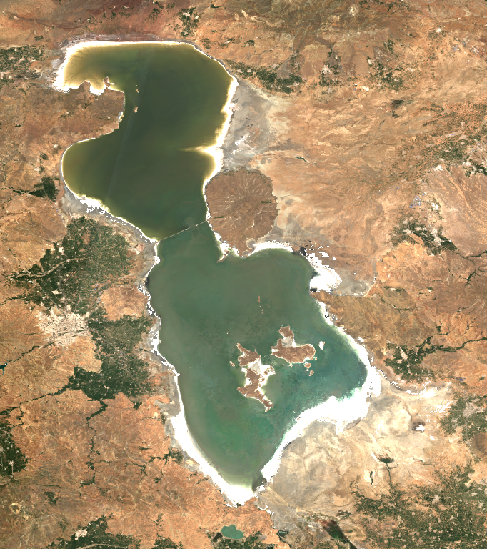 Satellite photo of Lake Urmia, July 2020