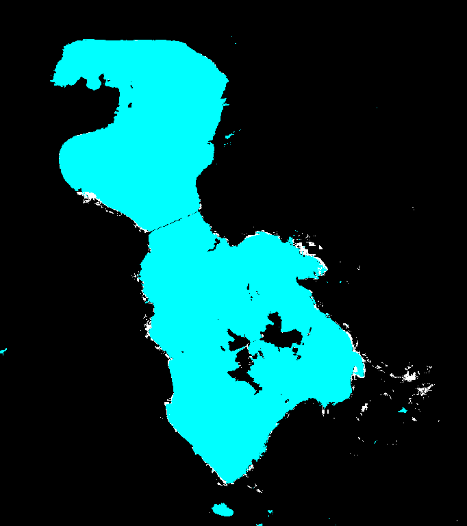 Computed water map for the same scene